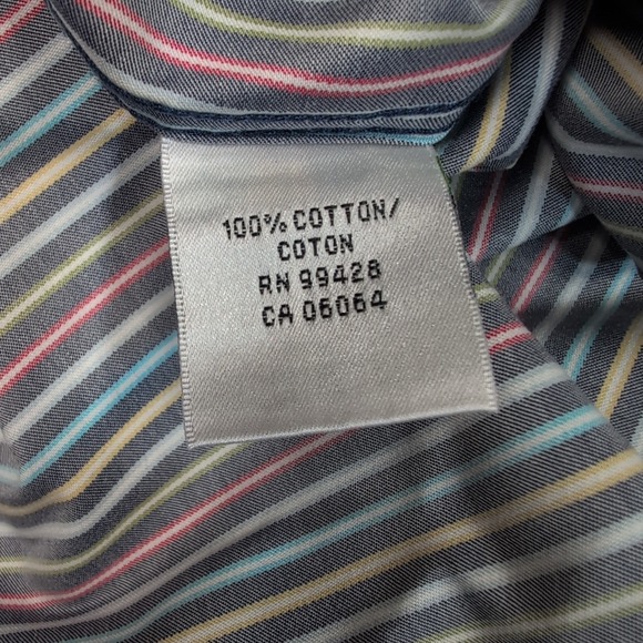 Bugatchi Shirt Mens M Striped Button Up Preppy Comfort Casual Shaped Fit - Picture 7 of 11